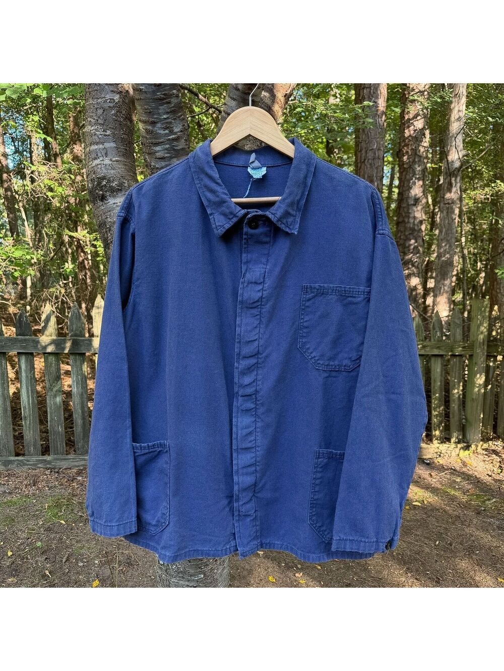 Vintage French Chore Coat Blue • Large